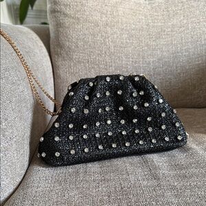 Elegant Black Beaded Women's Bag